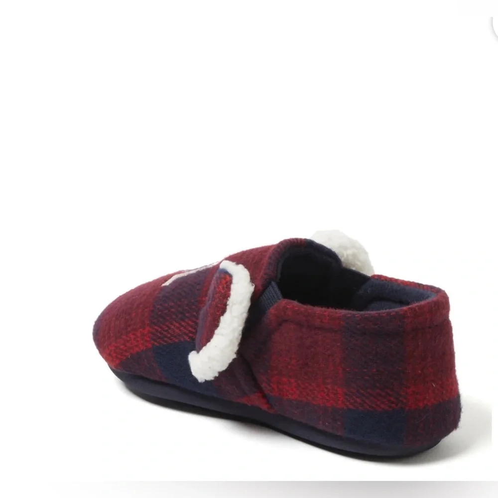 Dearfoarms Cozy Red and‎ Blue Plaid Kids Slippers! NEW! Size 4/5